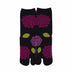 Front view of long black Tabi Socks " Ajisai "