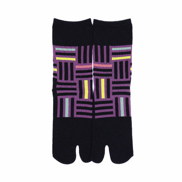 Front view of long black Tabi Socks " Sankuzushi "