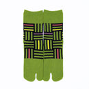 Front view of long green Tabi Socks " Sankuzushi "