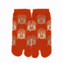 Front view of short orange Tabi Socks " Nara Daibutsu "