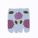 Front view of short blue Tabi Socks " Ajisai "