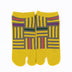 Front view of short yellow Tabi Socks " Sankuzushi "