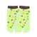 Front view of short green Tabi Socks " Shika-no Ashiato "