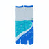Front view of long blue Tabi Socks " Enoshim "