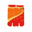 Front view of short orange Tabi Socks " Enoshim "