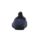 Back view of zebra navy Tabi Shoes " hitoe+ "