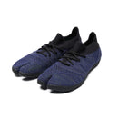 Front view of zebra navy Tabi Shoes "hitoe+" with laces