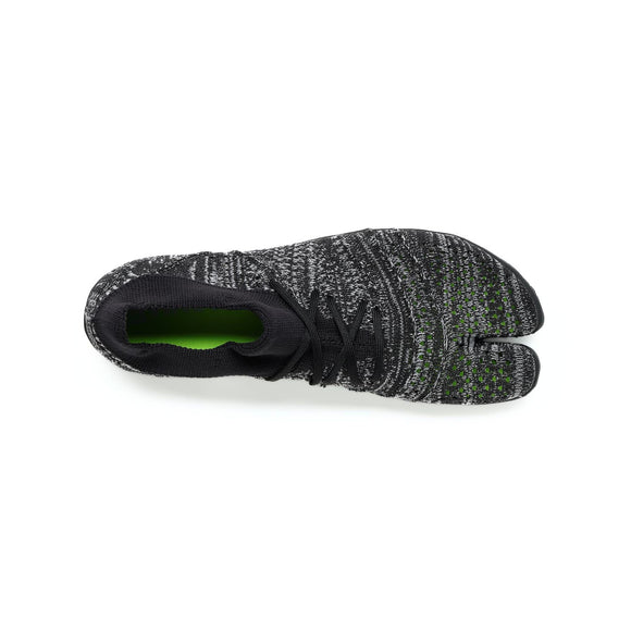 Top view of zebra white Tabi Shoes " hitoe+ " with laces