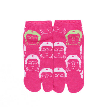 Front view of short pink Tabi Socks " Kamakura Daibutsu "