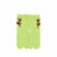 Front view of long green Tabi Socks " Pixel Shika "– children's size