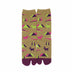 Front view of long khaki Tabi Socks " Mikasayama "