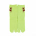 Front view of long green Tabi Socks " Pixel Shika "