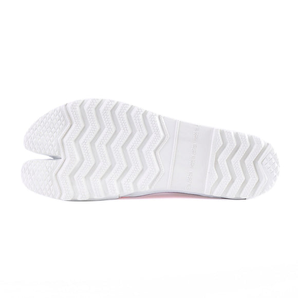 Outsole view of pink Tabi Shoes " KIDS SUN GARDEN "