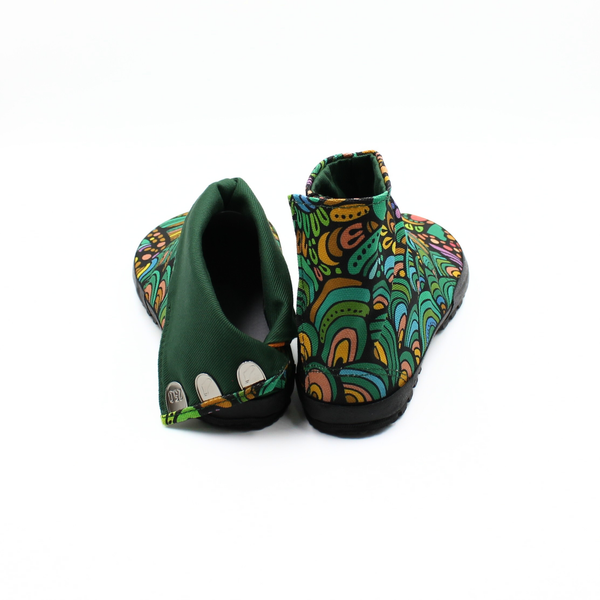 Back view of green Tabi Shoes 