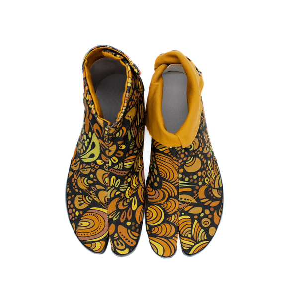 Top view of orange Tabi Shoes 