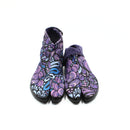 Front view of purple Tabi Shoes " UROKO "