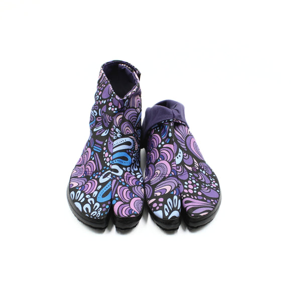 Front view of purple Tabi Shoes " UROKO "