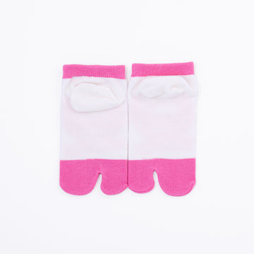 Back view of short pink Tabi Socks " Hana "– children's size