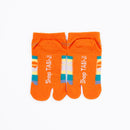 Back view of short orange Tabi Socks " Densha "– children's size