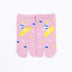 Front view of short pink Tabi Socks " Surfer "– children's size
