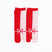 Front view of long red Tabi Socks " Goen "– children's size