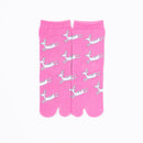 Front view of long pink Tabi Socks " Shika Origami "– children's size