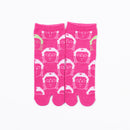 Front view of long pink Tabi Socks " Kamakura Daibutsu "– children's size