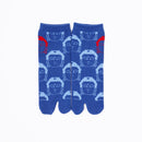 Front view of long blue Tabi Socks " Kamakura Daibutsu "– children's size