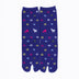 Front view of long blue Tabi Socks " Shika & Wa "