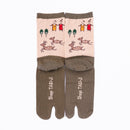Back view of long green Tabi Socks " Nara-e "