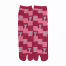 Front view of long dark red Tabi Socks " Shika Nozoku "