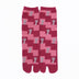 Front view of long dark red Tabi Socks " Shika Nozoku "