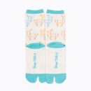 Back view of long light yellow Tabi Socks " Shika Origami "