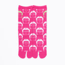 Front view of long pink Tabi Socks " Kamakura Daibutsu "
