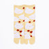 Front view of long yellow Tabi Socks " Hato "