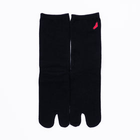 Front view of long black Tabi Socks "TABI-JI"