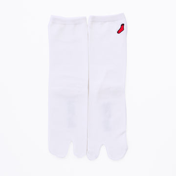 Front view of long white Tabi Socks "TABI-JI"