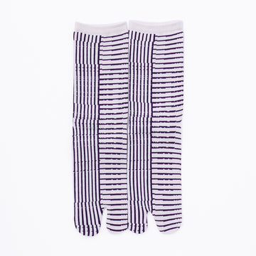 Front view of long purple Tabi Socks " Hyoshigi "