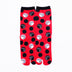 Front view of long red Tabi Socks " Maneki Neko "