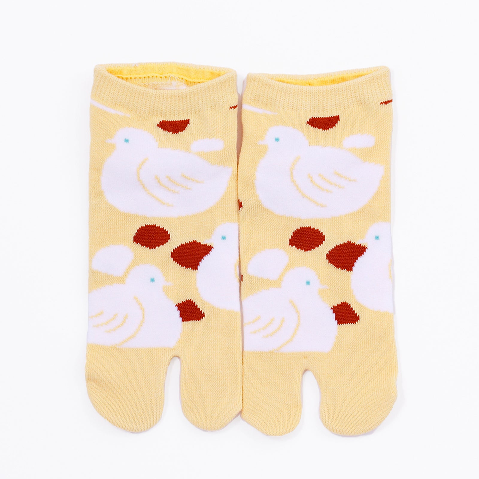 Japanese cotton tabi socks for children yellow dog head pattern