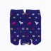 Front view of short blue Tabi Socks " Shika & Wa "