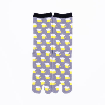 Front view of long gray Tabi Socks " Beer "
