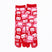 Front view of long red Tabi Socks " Daruma "