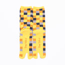 Back view of long yellow Tabi Socks " Chigiri-e "