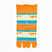 Front view of long orange Tabi Socks " Densha "