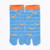 Front view of short light blue Tabi Socks "Shirasu"