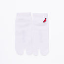 Front view of short white Tabi Socks "TABI-JI"