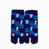 Front view of short blue Tabi Socks "Shika Nozoku"