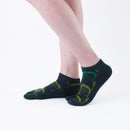 Person wearing short green Tabi Socks " Kamakura Daibutsu ", right side view