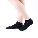 Person wearing short black Tabi Socks "TABI-JI", right side view